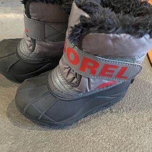 Sorel Black and Gray Kids' Snow Boots
